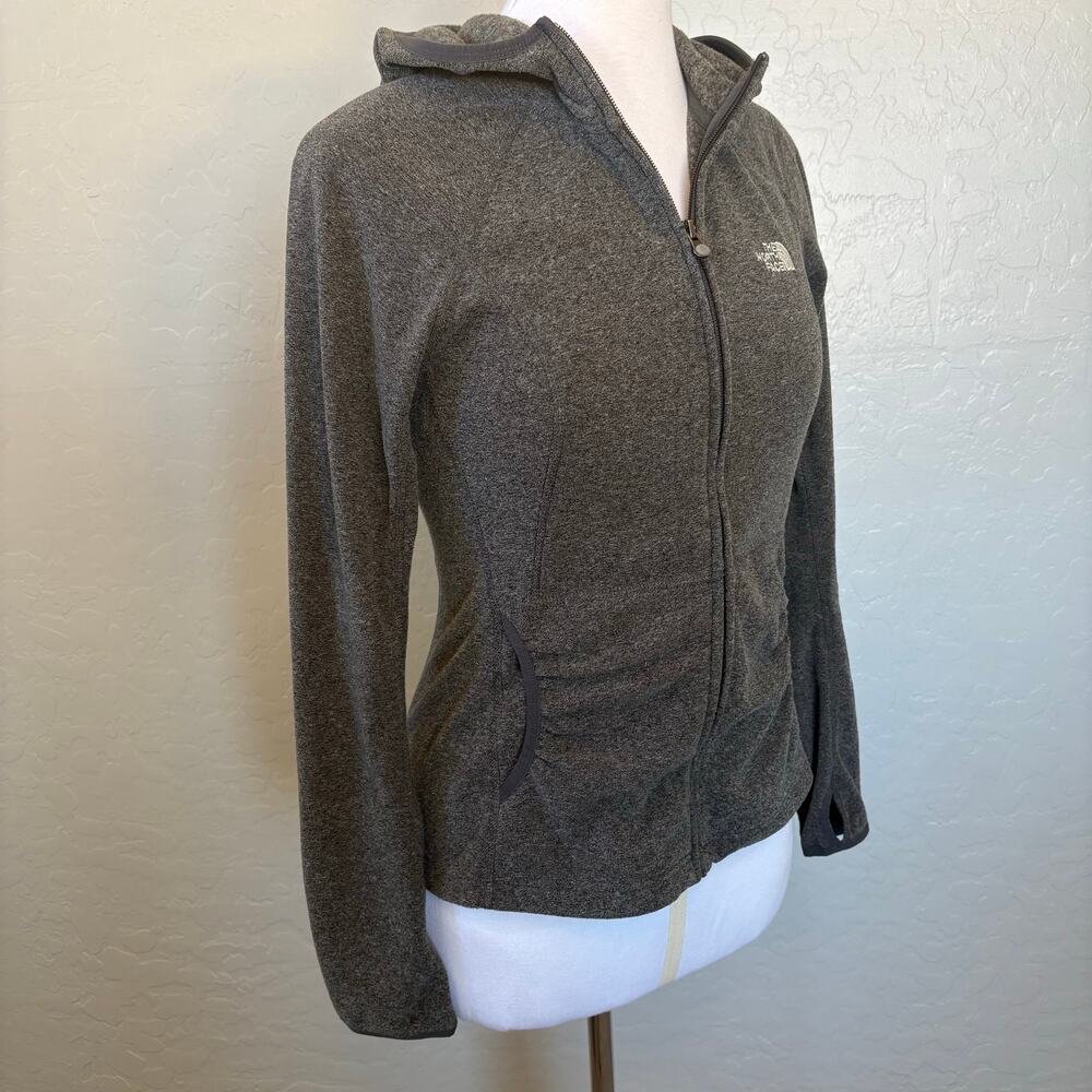 The North Face Women’s Polartec Classic Hooded Full Zip Jacket Gray Heather Sm - Picture 7 of 15